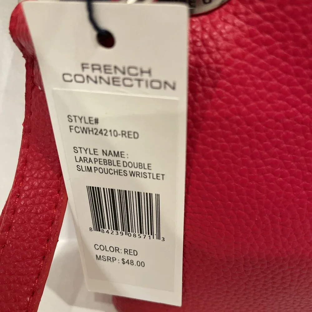 French Connection Red Double Wristlet Set‎ – Detachable Slim Pouches NWT